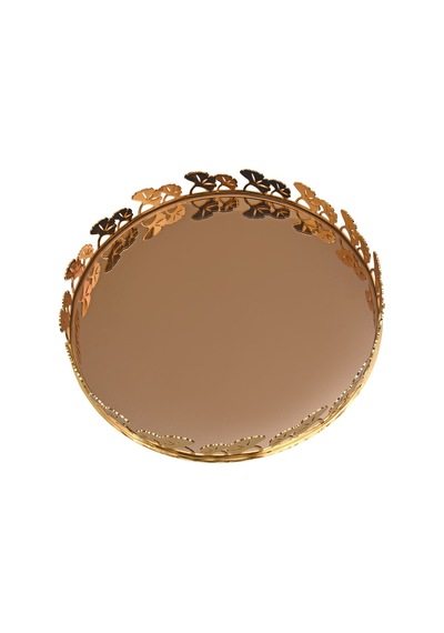 Canba Gold Ginkolu Yuvarlak Tepsi 38 Cm