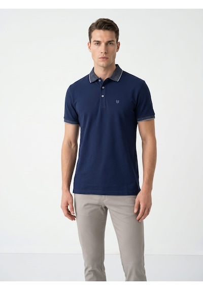 Giyim Dünyası Erkek Polo Yaka Kısa Kol Tshirt Lacivert