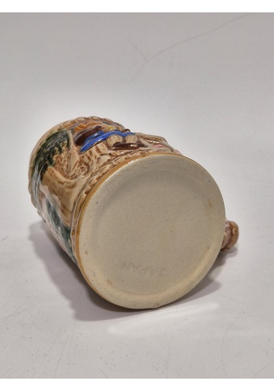 Vintage Tankart Kabartmalı İnsan Ve Doğa Tasfirli Alman Seramik Bira Bardağı 11,8cm 003