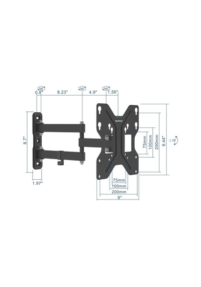 Evrensel Low Profile Tilting Wall Mount For Led Tv Upto 23 42-inç Black