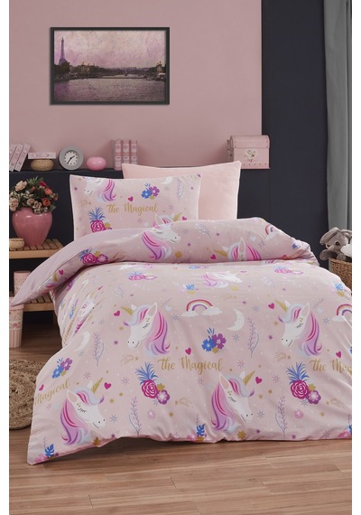 Eponj Home Junior Nevresim Seti Tek Kişilik Magical Pembe