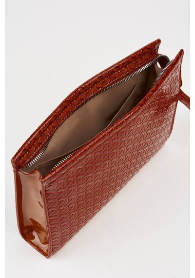 Vivaq Kadın Petunya Dokulu Taba Astarlı Suni Deri Bilek Askılı Portföy El Ve Clutch Çanta