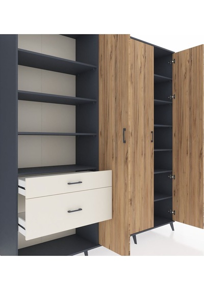 Hyperion Dolap 16 Raflı 2 Çekmeceli 3 Kapaklı 220x44x243 Antrasit-çam/aytaşı Atlas Çam/aytası Hyperion Dolap 16 Raflı 2 Çekmeceli 3 Kapaklı 220x44x243 Antrasit-çam/aytaşı Atlas Çam/aytası