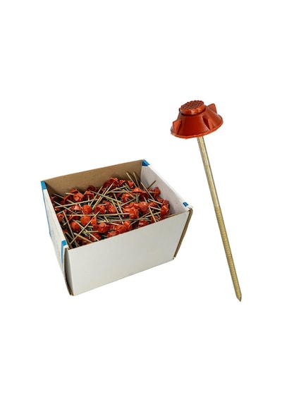 Monoblok Plastik Başlı Çatı Çivisi 10 Cm - Kırmızı 400'lü Paket