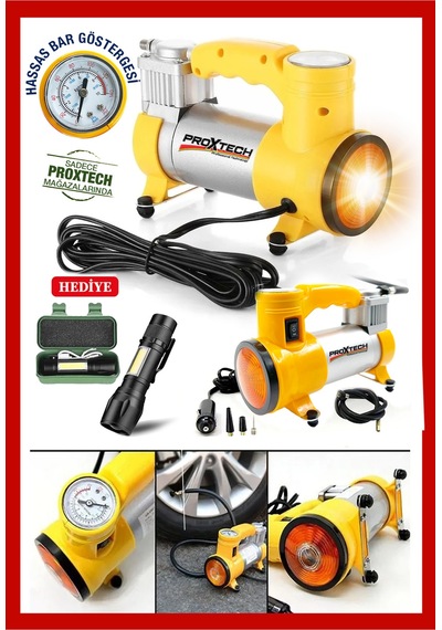 Pratik 12v Full Taşınabilir 150 Psı Araba Oto Araç Lastik Şişirme Pompası Metal Gövde Kompresör Set