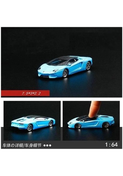 Cca Lamborghini Aventador Roadster Blue 1/64 Model Araba