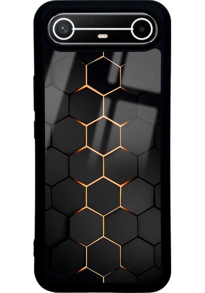 Tecno Spark Slim Yellow Carbon Tasarımlı Glossy Telefon Kılıfı Çok Renkli