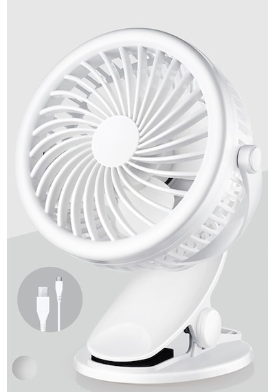 360 Dönen Taşınabilir Puset Fan Mandallı Kıskaçlı Model Bebek Arabası Araç İçi Fan Soğutucu Sessiz