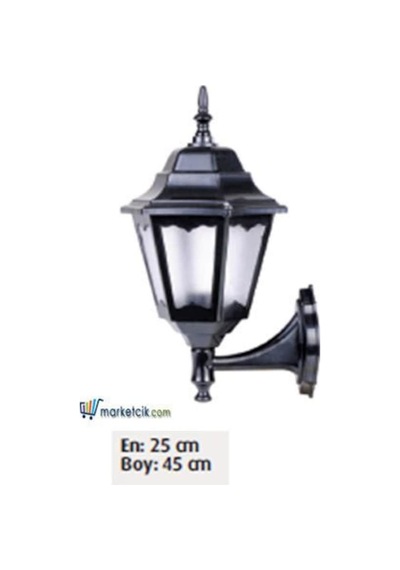 45X25 Abs Altıgen Fenerli Park Bahçe Aydınlatma Duvar Apliği (543995021) Diğer