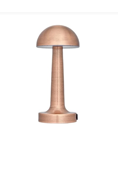 Mantar Dokunmatik Şarjlı Masa Lambası Rose Renk 23 Cm Bronz