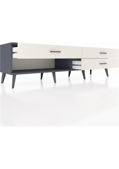 Hyperion Tv Ünitesi 3 Çekmeceli 176x44x51 Antrasit-antrasit/aytaşı Antrasıt/aytası