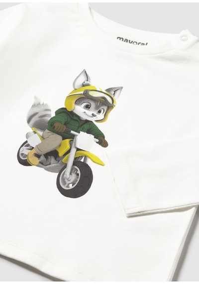 Mayoral Uzun Kollu Erkek Bebek T-shirt 2065 Krem