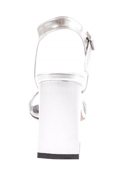 Dgn 809-23y Kadin Bantli Taşli Topuklu Sandalet 809-1922-R13844 Gümüş