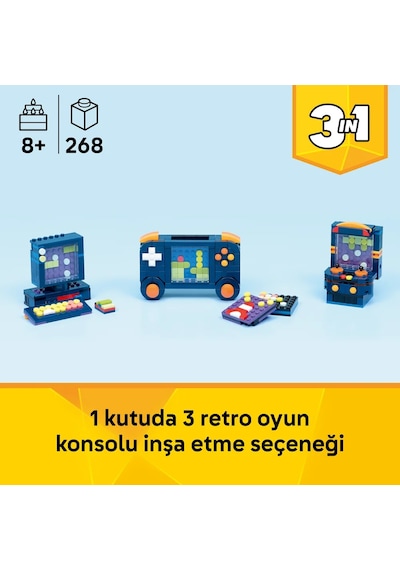 LEGO® Creator 3’ü 1 Arada Retro Oyun Konsolu 31380 – 8 Yaş ve Üzeri Çocuklar için Yaratıcı Oyuncak Yapım Seti (268 Parça)
