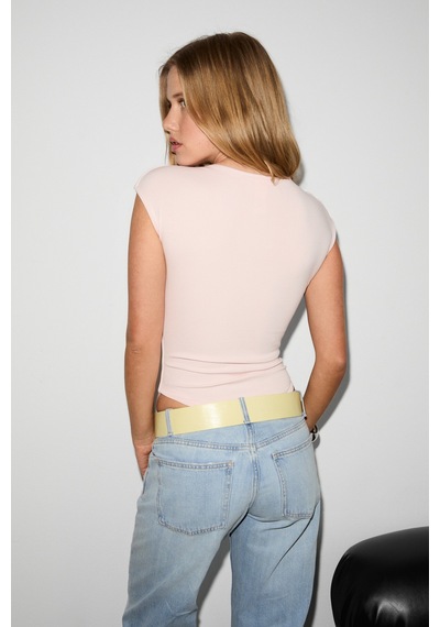 Grımelange Grimelange Nınfa Kadın Yumuşak Ve Esnek Kumaşlı Oyuk Yakalı Çıtçıtlı Vucuda Oturan Pembe Body Suit Grımelange Grimelange Nınfa Kadın Yumuşak Ve Esnek Kumaşlı Oyuk Yakalı Çıtçıtlı Vucuda Oturan Pembe Body Suit