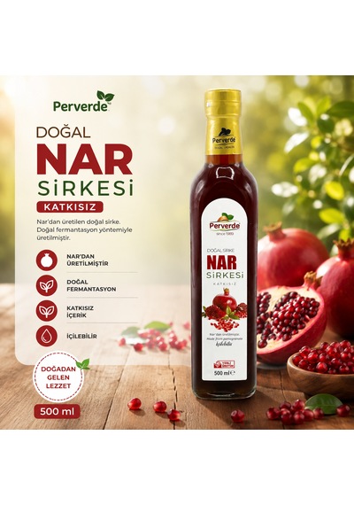 Doğal Nar Sirkesi 500 Ml Katkısız Nar Sirkesi