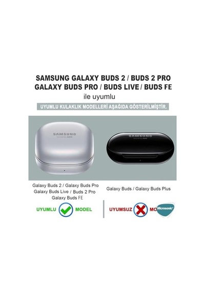 Galaxy Buds Fe İçin Kılıf Darbeye Dayanıklı Sert Koruyucu + Askılık Siyah Galaxy Buds Fe İle Uyumlu Kılıf - Siyah