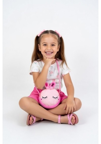 Mollycrush Sevimli Pembe Tavşan Kulaklı Peluş Çocuk Cüzdan Yumuşak Şirin Aksesuar Çanta