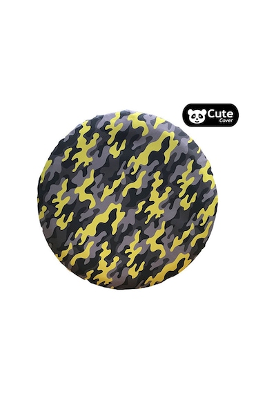 Cute Cover Kamuflaj Stepne Kılıfı Lastik Koruyucu Gri Sarı N11.37
