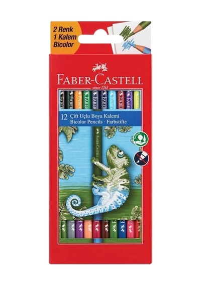 Faber Castell Boyama Seti Comfort Keçeli Kalem 15+3 Metalik Renk Ve Çift Uçlu Bicolor Kuru Boya 24 Renk Çok Renkli