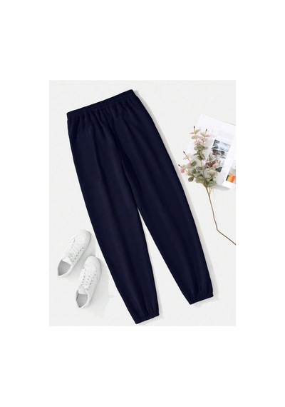 Tarzsokak Solid Elastic Waist 4 Mevsim Eşofman Lacivert