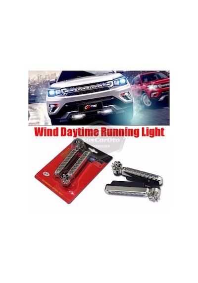 Araç Oto Rüzgar Enerjili Kablosuz 8 Ledli Gündüz Farı Araba Fırfırlı Elektriksiz Gündüz Ledi Lamba Su Geçirmez Renkli Rgb 00 Şüscaroto Aksesuar