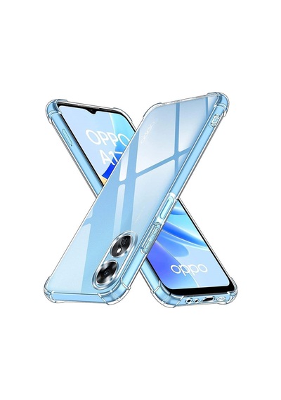Oppo A17 Kamera Korumalı Airbag Antishock Köşe Korumalı Şeffaf Silikon Kılıf