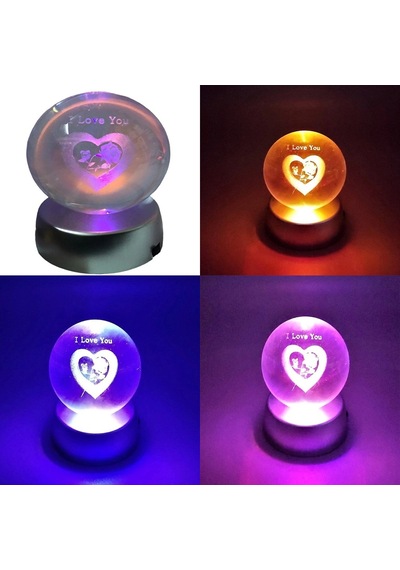 8 Cm 3 Adet I Love You Tasarım Işıklı Küre