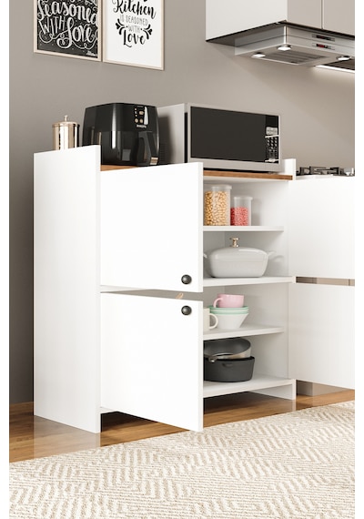 Ae-3060 Forum Beyaz/çam 4 Kapaklı, 4 Raflı, Çok Amaçlı Dolap,ayak Ae-3060 Forum Beyaz/çam 4 Kapaklı, 4 Raflı, Çok Amaçlı Dolap,ayak