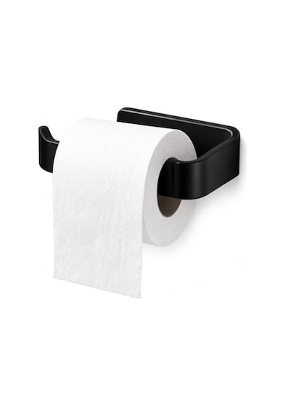 Banyo Tuvalet Kağıtlığı, Mat Siyah Renk, Yapışkanlı Ve Vidalı Montaj 16.5 x 12.2 x 11.2 CM