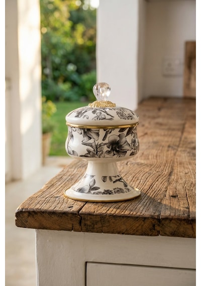 Acar Scottish Garden Emaye Ayaklı Şekerlik 14 Cm Çok Renkli
