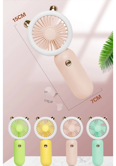 TechnoSmart Mini El Fanı Usb Şarjlı Led Işıklı Taşınabilir Ergonomik Tasarımlı