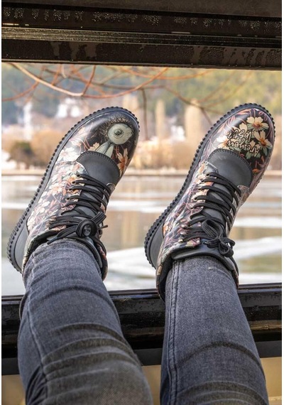 Kadın Vegan Deri Siyah Uzun Bot - Are You Lost Tasarım Multicolor