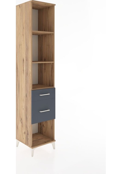 Hyperion Dolap 3 Raflı 2 Çekmeceli 44x44x221 Çam-antrasit Atlas Çam
