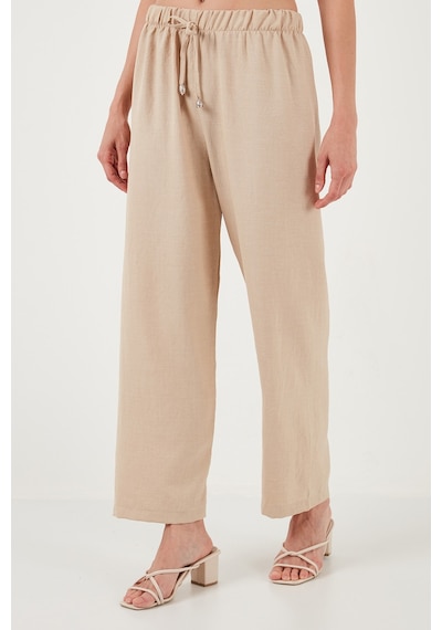 Lela Relaxed Fit Bol Paça Bayan Pantolon 5865826 Taş