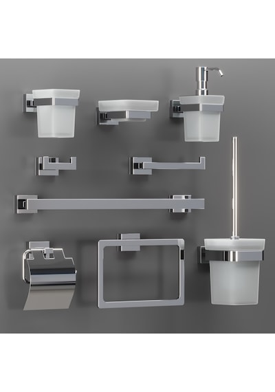 Line Bathroom Prime Bornoz Askılık 125102 İkili Krom Gri
