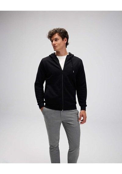 Ellesse Em555 Erkek Fermuarlı Kapüşonlu Siyah Sweat Siyah