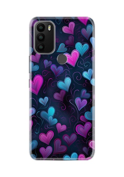 General Mobile Gm 21 Plus Kılıf Boutique Baskılı Resimli Mavi Kalp Pcode -082