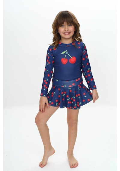My Kids Wear Etek Detaylı Kız Çocuk Mayo Beyaz