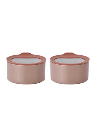Fika One Seramik 2 Adet 420 Ml Pembe Saklama Kabı D-neone042-03