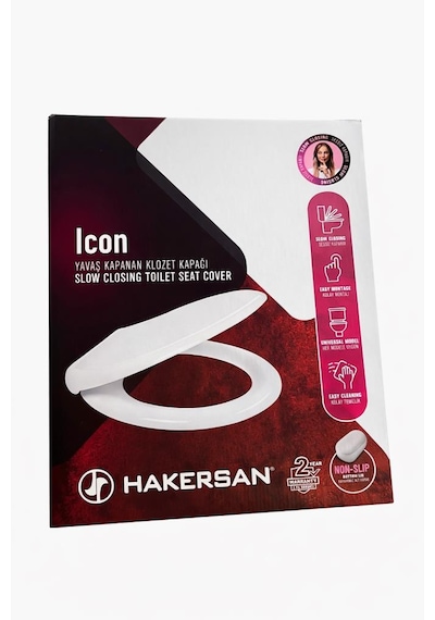 Hakersan Icon Yavaş Kapanan Klozet Kapağı Beyaz