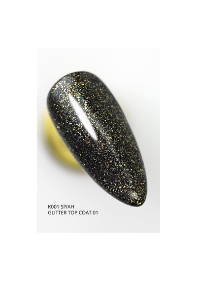 Momo Professional Protez Tırnak Kalıcı Oje Glitter Top Coat 01 Altın Sim 9 Ml