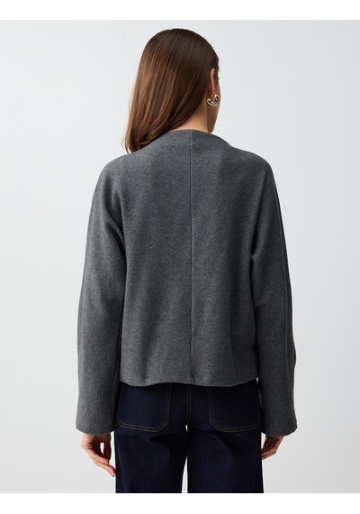 Jimmy Key Antrasit Melanj Rahat Kesim Yarasa Kol Yumuşak Dokulu Sweatshirt 5ww236154972