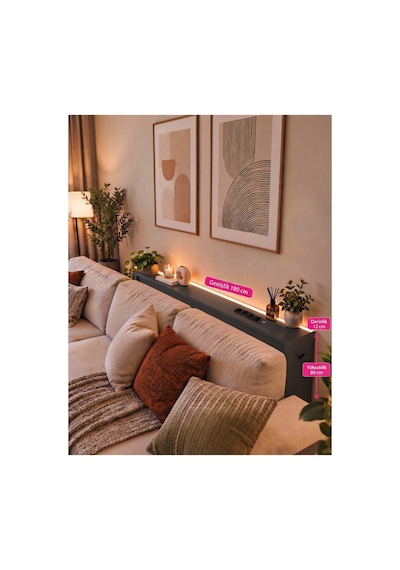 1. Sınıf Antrasit Mdf Auratech Led Li Koltuk Arkası Dresuar Prizli Şarjlı Raf Konsol 180x80x12 1. Sınıf Antrasit Mdf Auratech Led Li Koltuk Arkası Dresuar Prizli Şarjlı Raf Konsol 180x80x12