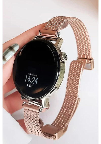 Novstrap Samsung Galaxy Watch 7 Fe 6 5 4 40-42-43-44-45-46-47 Mm İle Uyumlu Kordon 20mm Luxury Slim Metal Hasır
