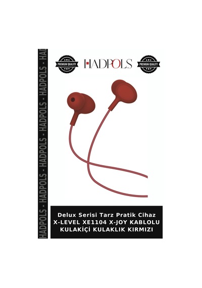 Delux Serisi Tarz Pratik Cihaz X-level Xe1104 X-joy Kablolu Kulakiçi Kulaklık Kırmızı