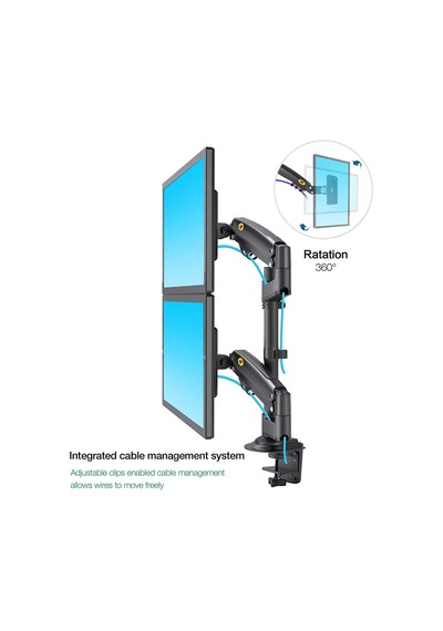 North Bayou Nb H180 Ergonomic Profosyonel 17-35 İnch Monitör Standı 2026 Versiyon Matte Charcoal
