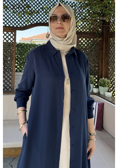 Rabia Şamlı Elif Pantolonlu Takım Lacivert Normal