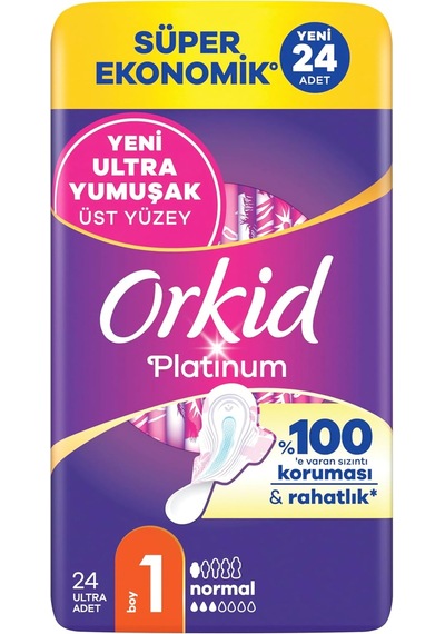 Orkid Platinum Hijyenik Ped Normal Boy 1 Süper Ekonomik Paket 24 Adet Ped
