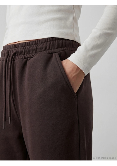 Lc Waikiki Lcw Modest Kahverengi Beli Lastikli Kadın Eşofman Altı Dark Brown